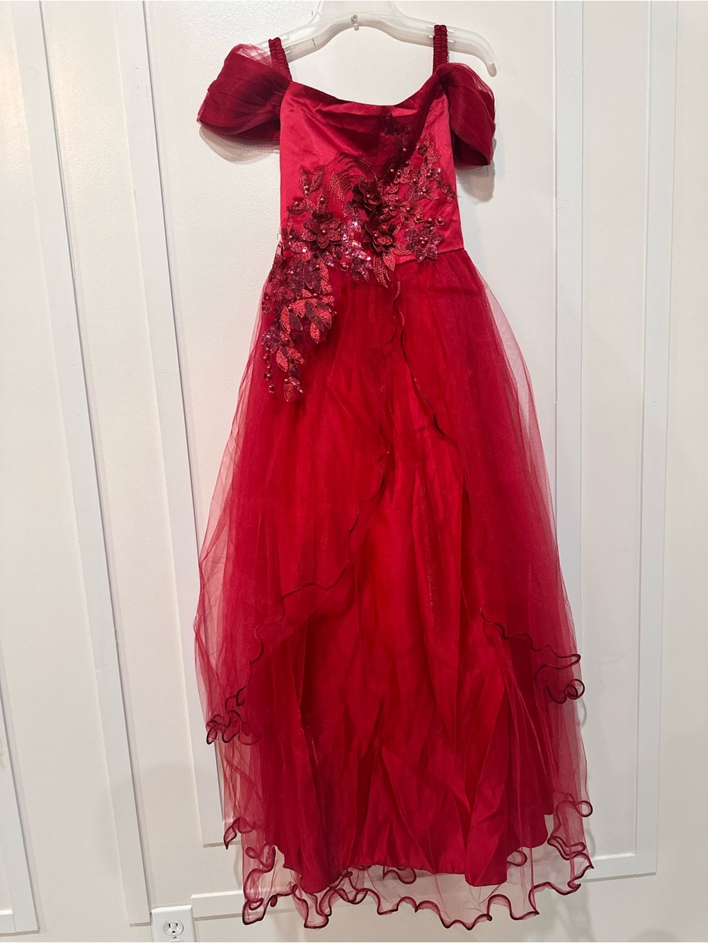 Red Tulle Princess Costume Dress for Kids